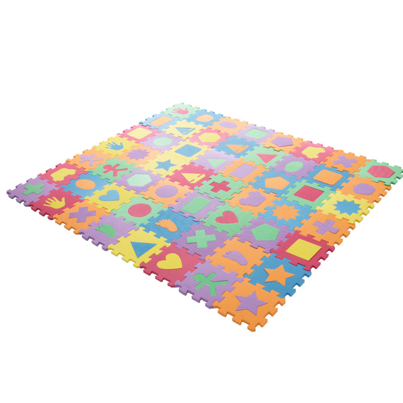 Hey! Play! Foam Shapes Puzzle Learning 112 Piece Floor Mat & Reviews